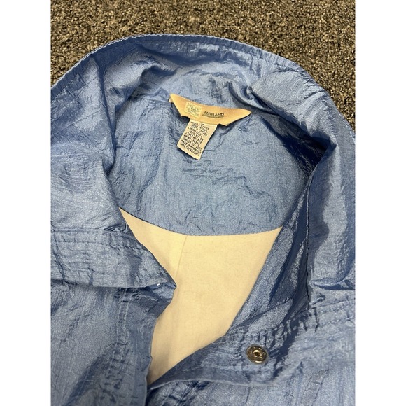 Vintage 80s windbreaker Haband Light Blue Lined Nylon grandma Jacket pockets - Picture 4 of 4